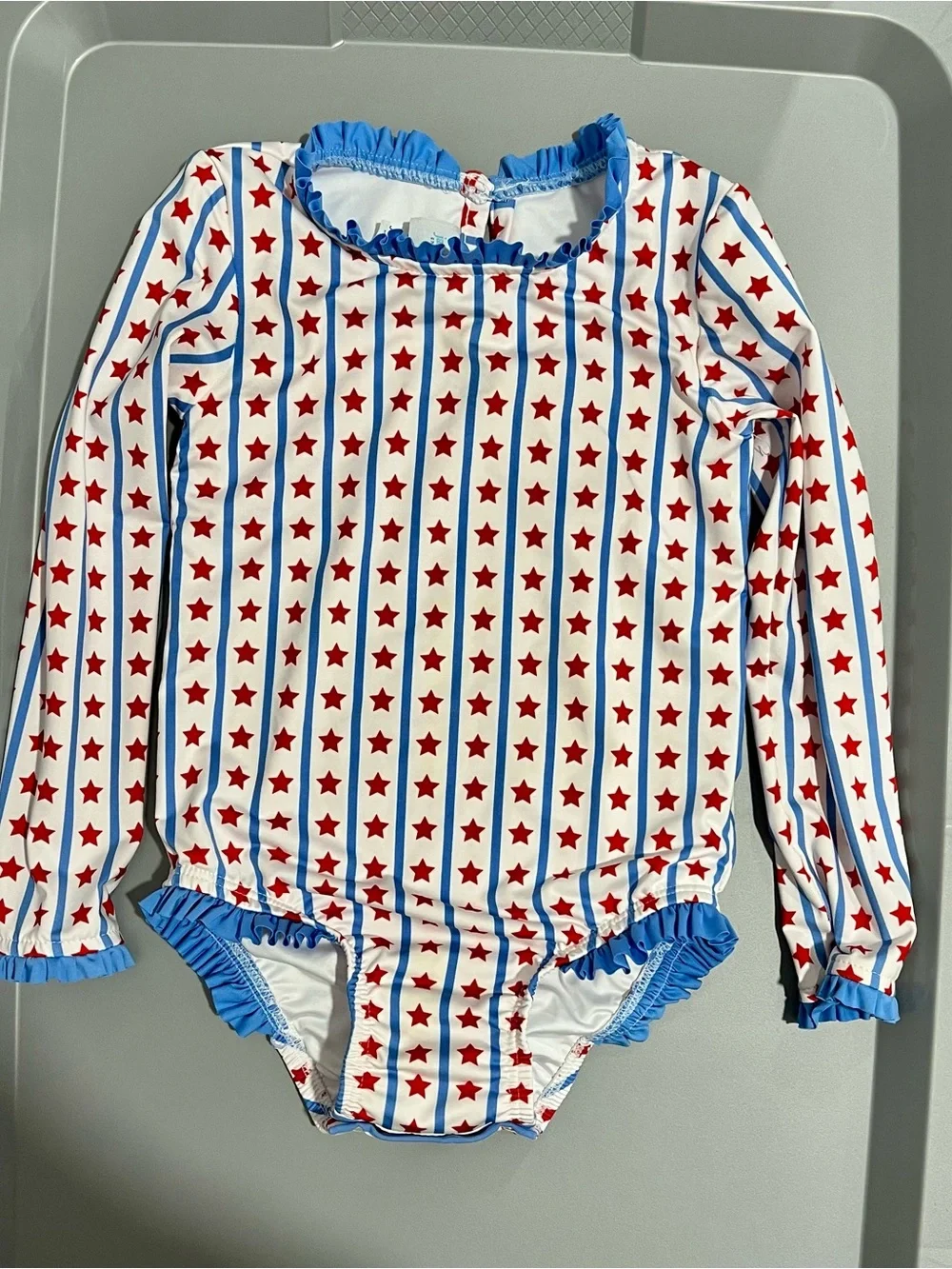 Girls James and Lottie Stars and Stripes One Piece Long Sleeve Size 3t